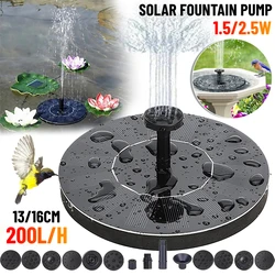 1.5/2.5W pompa per fontana da bagno per uccelli ad energia solare 200L/H/220L/H fontana per piscina fontana per laghetto pompa galleggiante giardino decorazioni per la casa