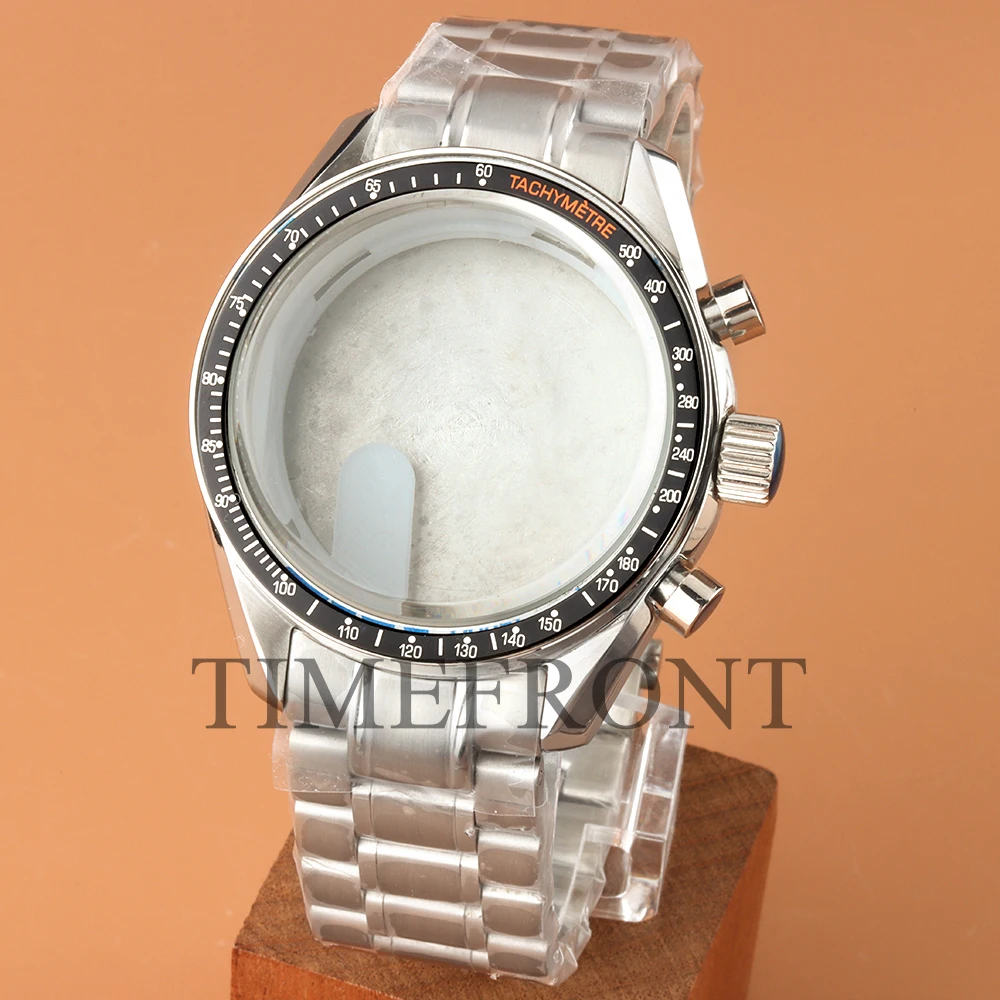 For Speed Master VK63 40mm Watch Case Luxury Moon Pattern Back Cover Fit Chronograph Quartz VK63 VK64 Movement 32.5mm Dial Part