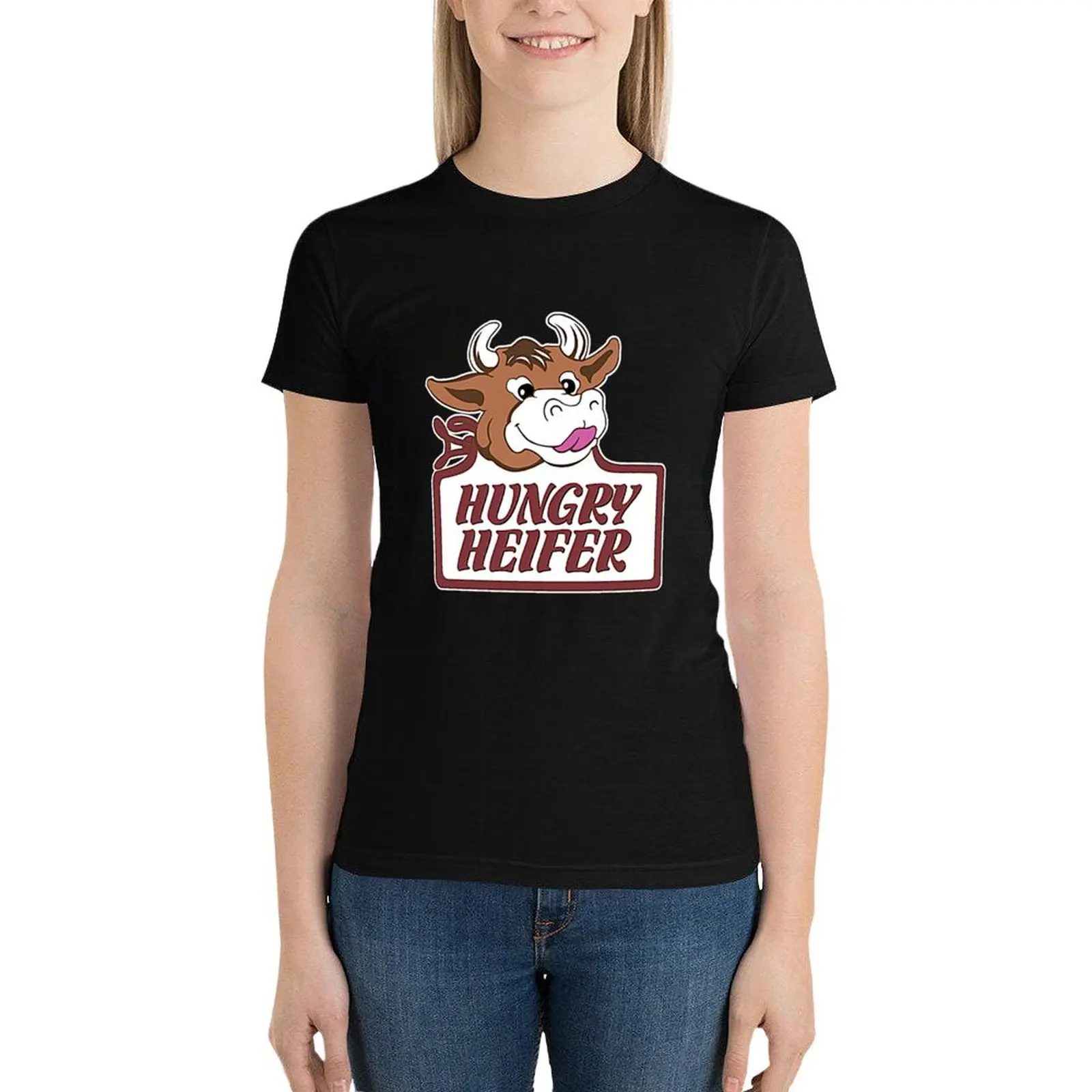 Hungry Heifer T-Shirt female anime clothes Female clothing summer clothes cat shirts for Women