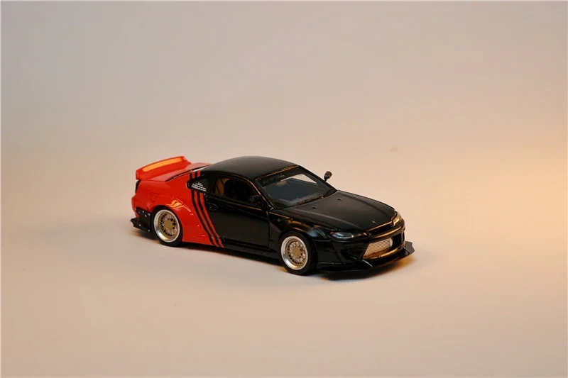 WildFire 1:64 Silvia S15 Rocket Bunny Black Red Resin Limited Model Car