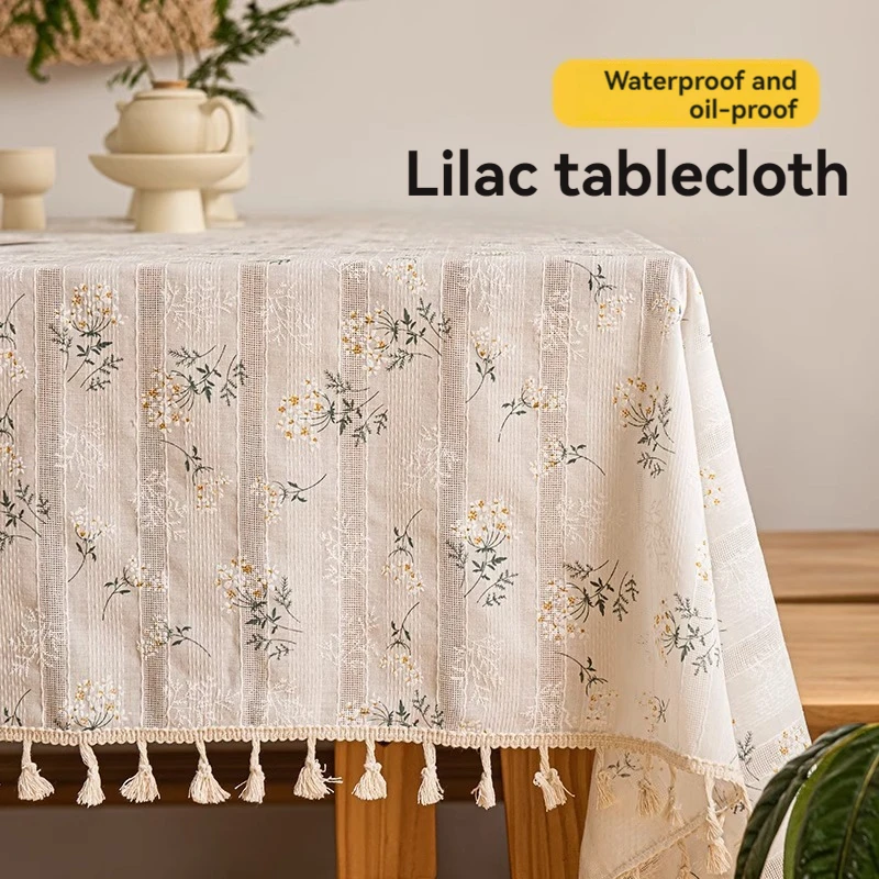 

Wash free waterproof oil proof tablecloth cloth art Japanese table mat rectangular coffee table cloth 2024 new pastoral style