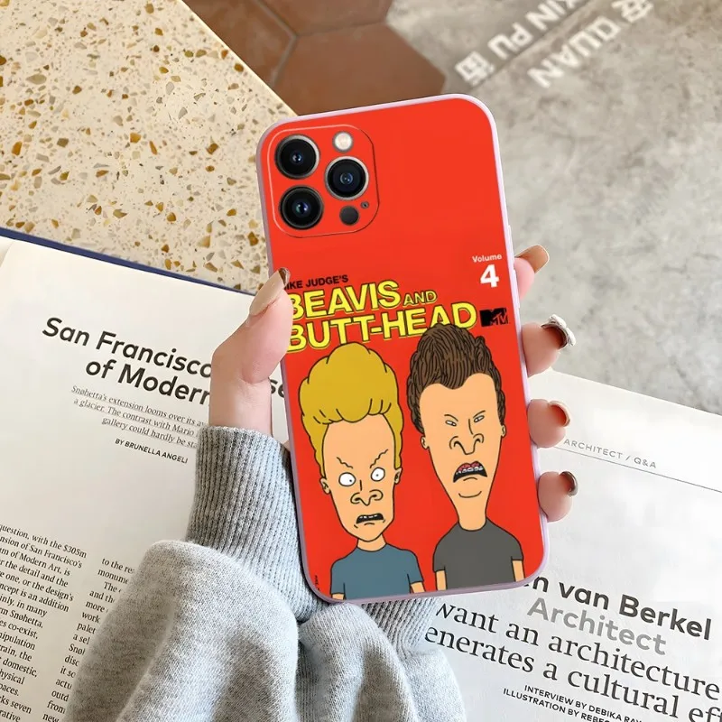 Beavis And Butthead Cartoon Phone Case Candy Color For IPhone 14 12 13 11 Pro Max Mini X XR XS Max 7 8 Plus Soft Silicon Cover