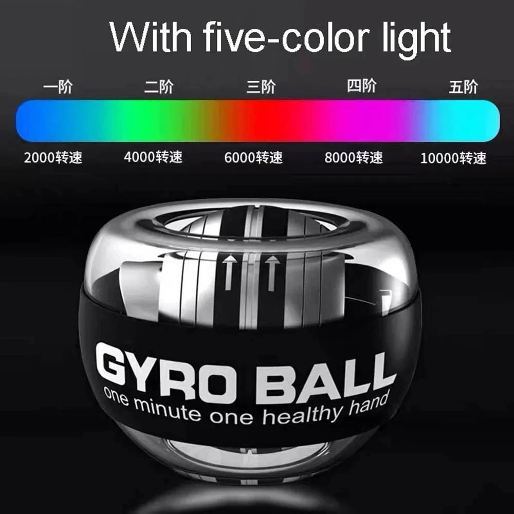 Gyroscopic Powerball Autostart Range Gyro Power Wrist Ball Arm Hand Muscle Force Trainer Fitness Equipment Decompression Toy