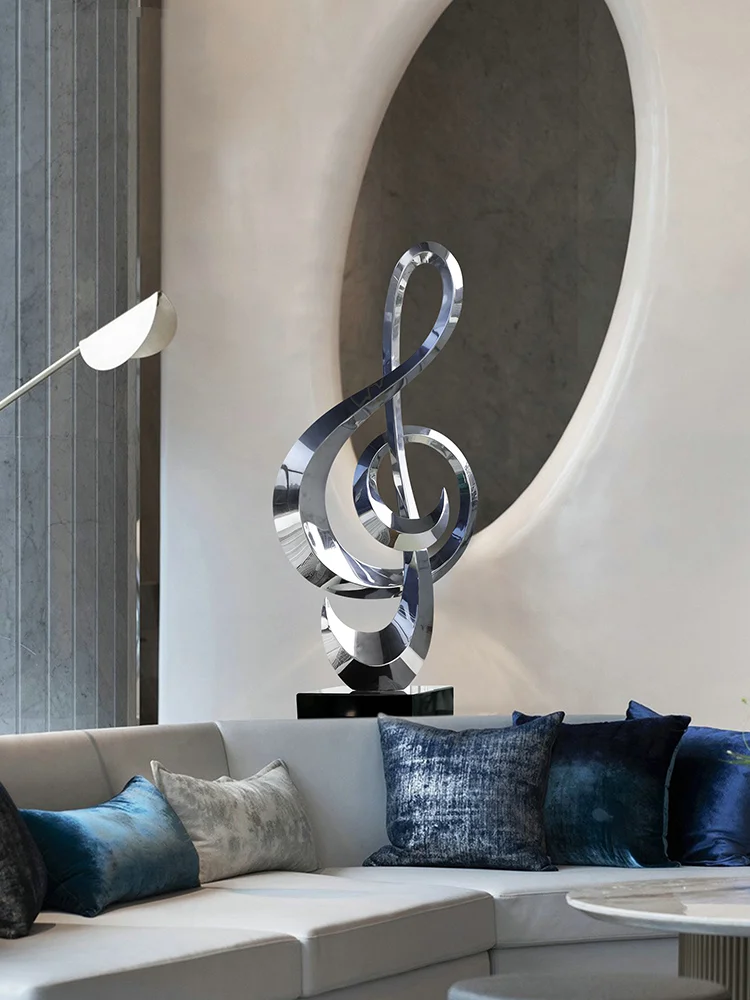 

Modern luxury stainless steel note sculpture. Decorations for hotel model rooms, foyer, and dining rooms