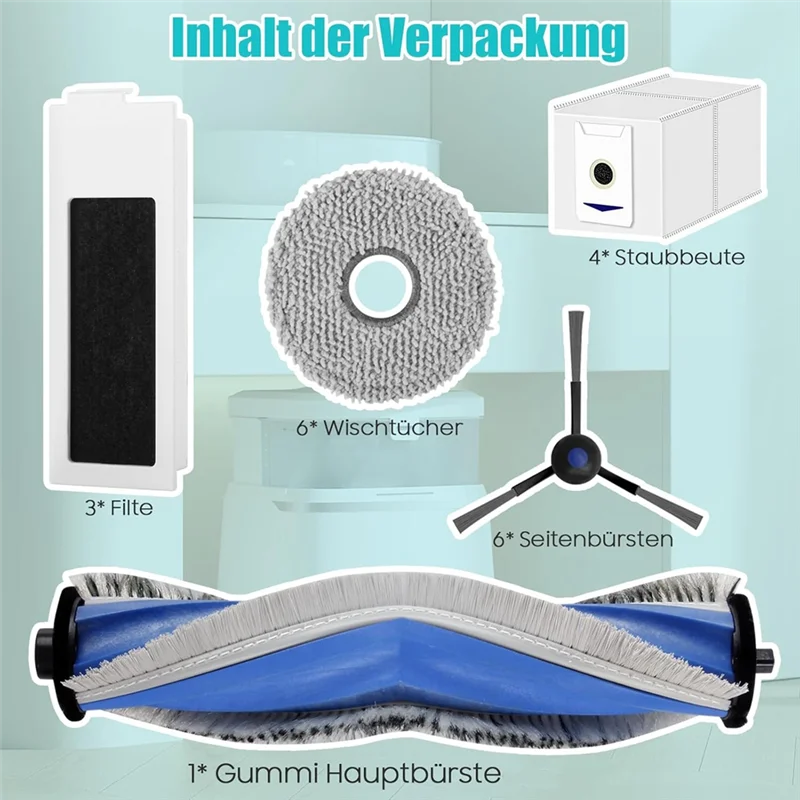 

Для Ecovacs Deebot T30 Pro Omni / T30 Omni / T30 Omni / T30 Max Вакуумная основная боковая щетка Hepa-фильтр Швабра Тканевые мешки для пыли