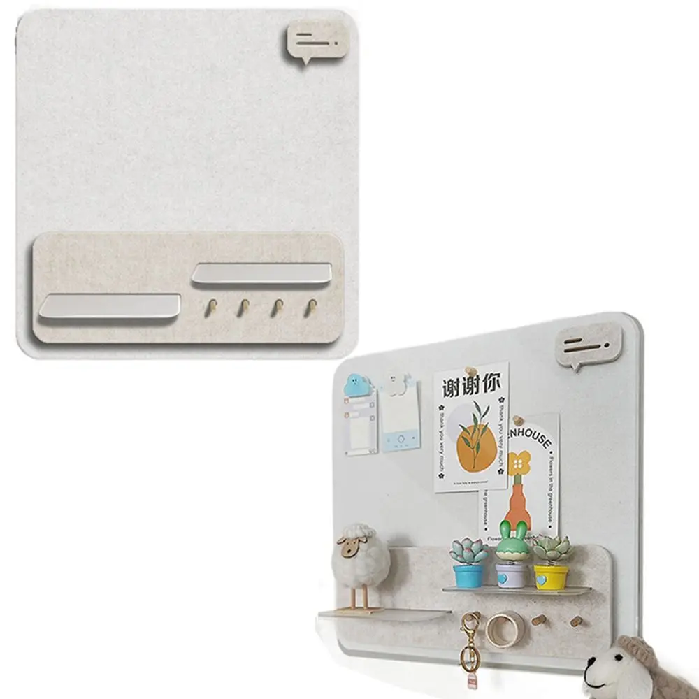 

Removable Cork Board for Walls Decorative Wall Mounted Memo Felt Board Acrylic Shelves 40x40cm Photo Display Board Kitchen