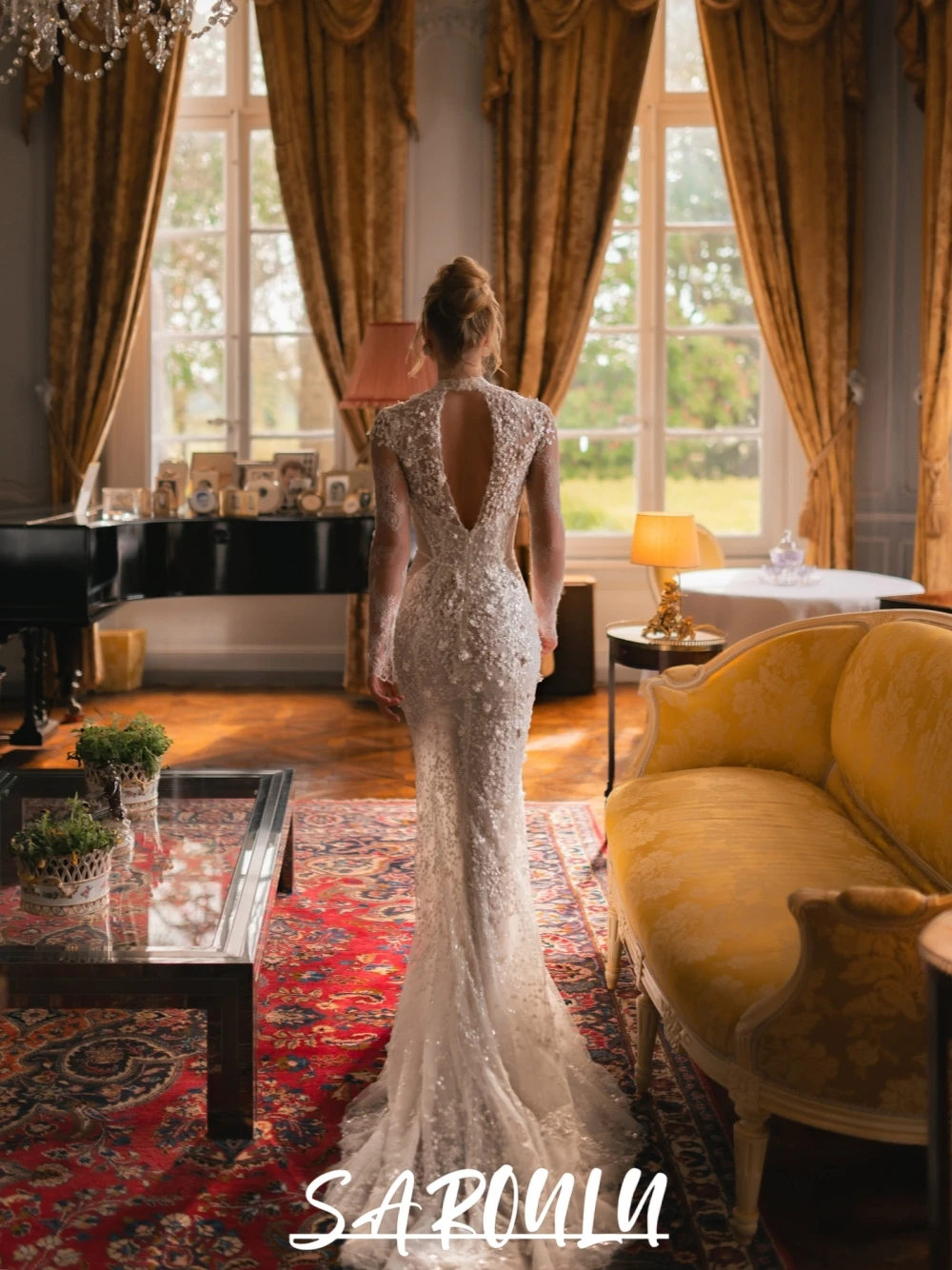 

Open Back Sexy Mermaid Wedding Gown Exclusive Lace Appliques Long Bride Dress Customized Gorgeous Stunning Glitter Women Wear