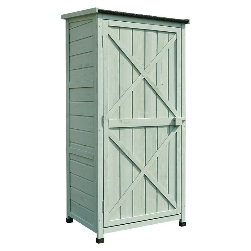 

Современный уличный деревянный угловой садовый сарай для хранения инструментов, водонепроницаемый, с дверцей, для заднего двора