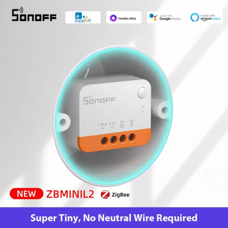 SONOFF ZBMINI L2 Extreme ZigBee Smart Switch No Neutral Wire Required DIY 2-Way Control Switch Work With ZBBridge Alexa eWelink