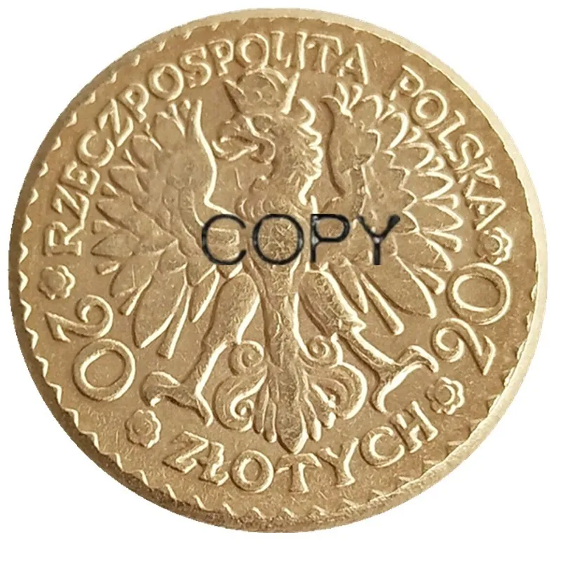 Poland 20 Zlotych 1925 Gold Plated Copy Coin