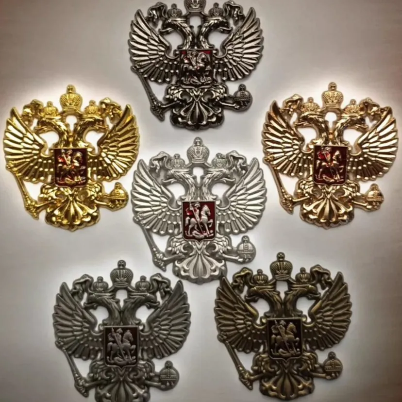 Emblema nacional ruso de alta calidad, águila de doble cabeza, emblema de aleación de aluminio, medalla conmemorativa, recoger artículos decorativos