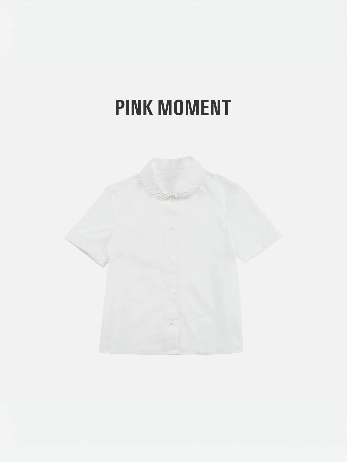 

Pure Cotton Lace Trim ort Sve T-irt Cute Sle Doll Collar Inner Wear Top Daily Commute Friendly Breathable Women's irt