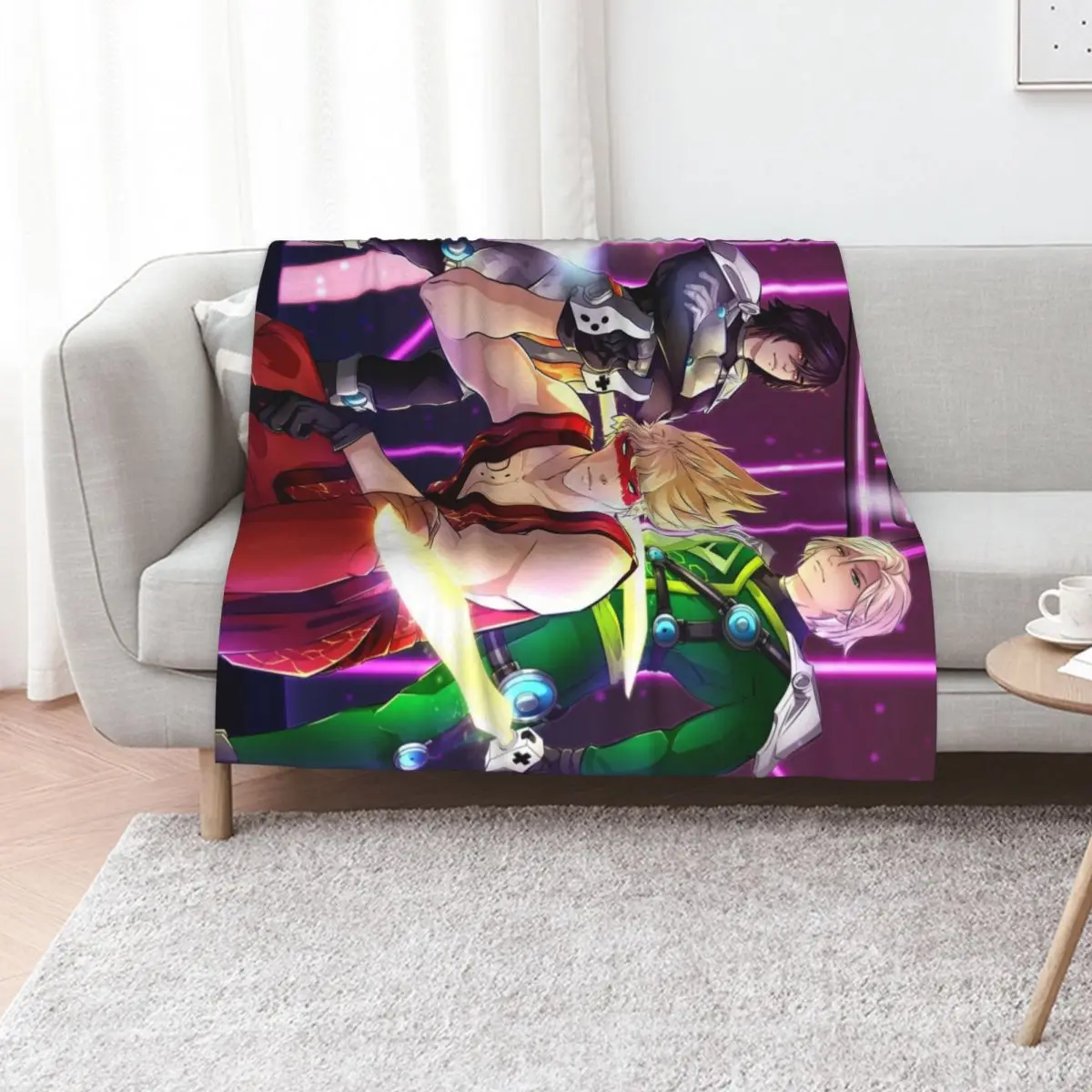 

Arcade Fight Throw Blanket Shaggy Plaid on the sofa For Decorative Sofa Weighted Blankets