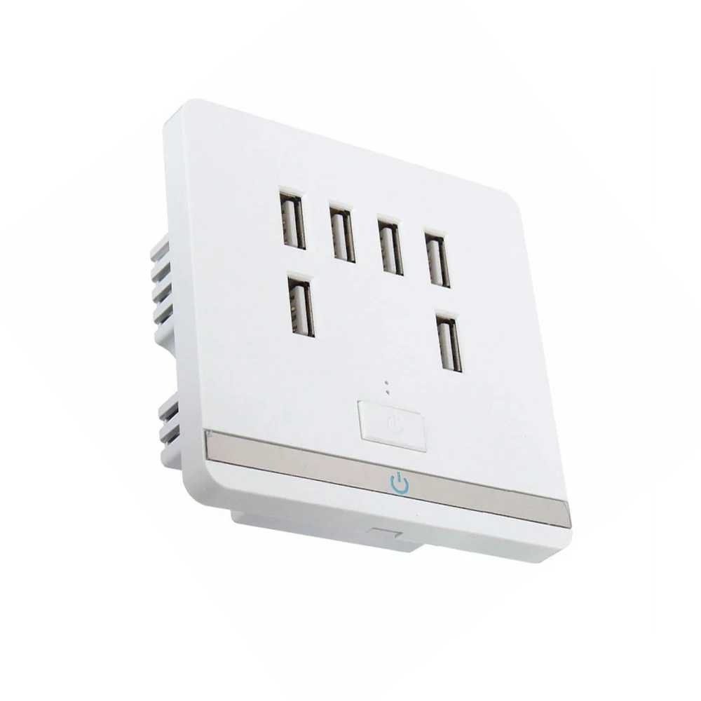OIIRGO-6 منفذ USB مقبس الحائط محول الطاقة الجدار شاحن الهاتف المحمول محول مأخذ التوصيل لوحة مقابس الطاقة ديكور المنزل