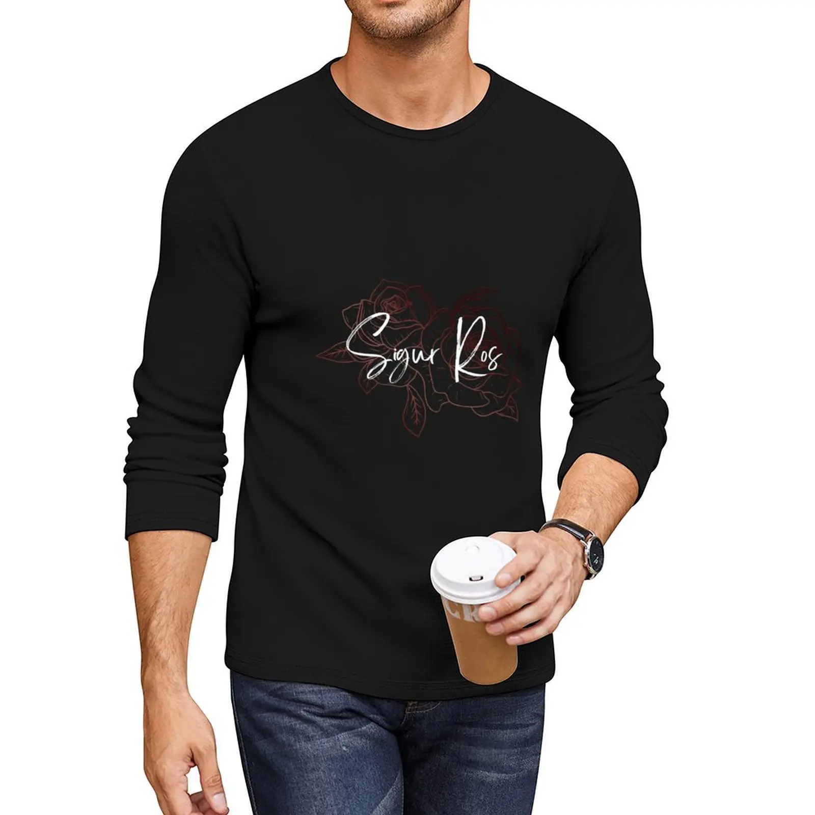 

Sigur Ros red rose Long T-Shirt t shirt man anime big and tall t shirts for men