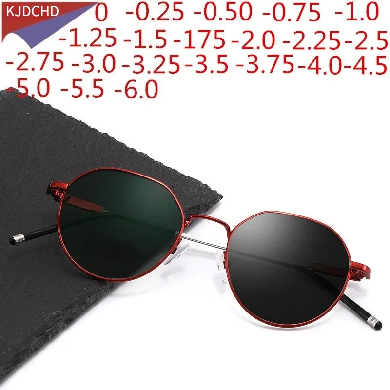

2025 New Ladies Prescription Photochromic Glasses Frame Men's Oval Student Optical Myopia Glasses 0 -0.50 -0.75- 1.0 To -6.0