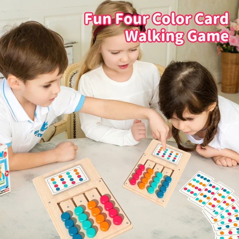 Puzzle de correspondance de couleurs en bois Montessori, jeu de société, forme de couleur, jeu d'apprentissage de la Cognition, jeu de logique éducatif pour enfants