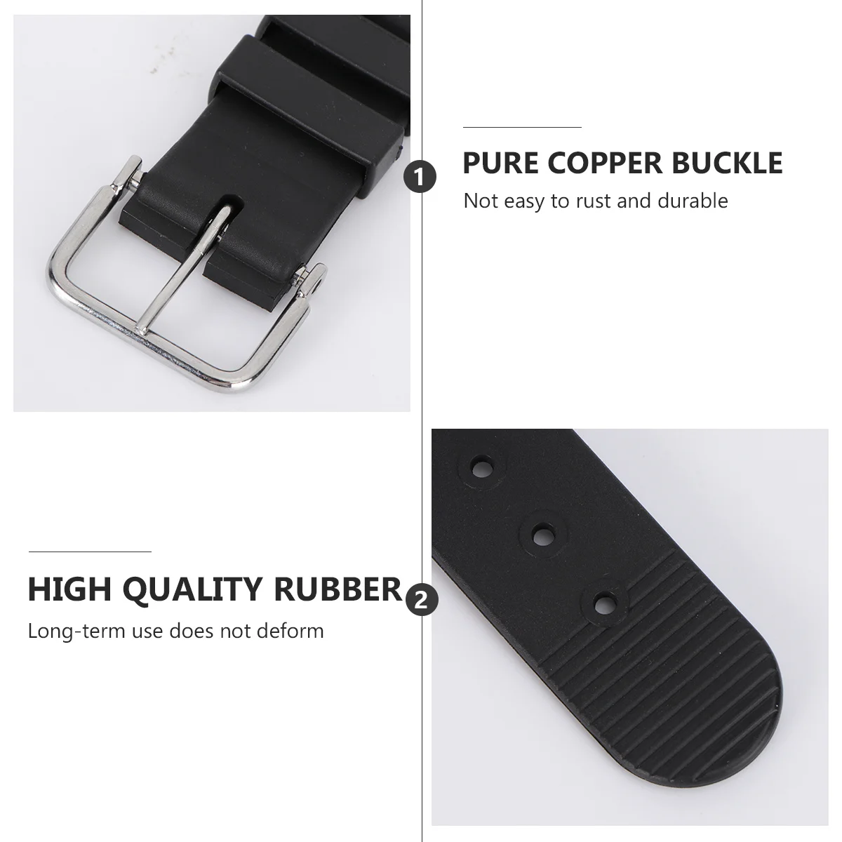 방수 나침반 시계 밴드 블랙 교체 가능한 내구성 고무 스트랩 편안한 시계 밴드 전통 및 나침반용