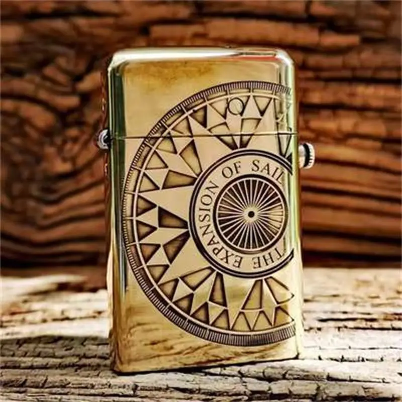 ZORRO's new ultra-thin automatic fuel lighter, brass engraved one key ignition lighter, customizable, smoking accessories