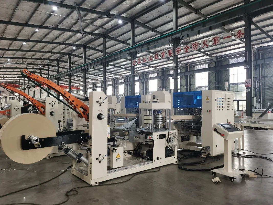 Automatic Transfer Napkin Tissue Paper Roll Folding Machine Color Printing Embossing Napkin Paper Production Line
