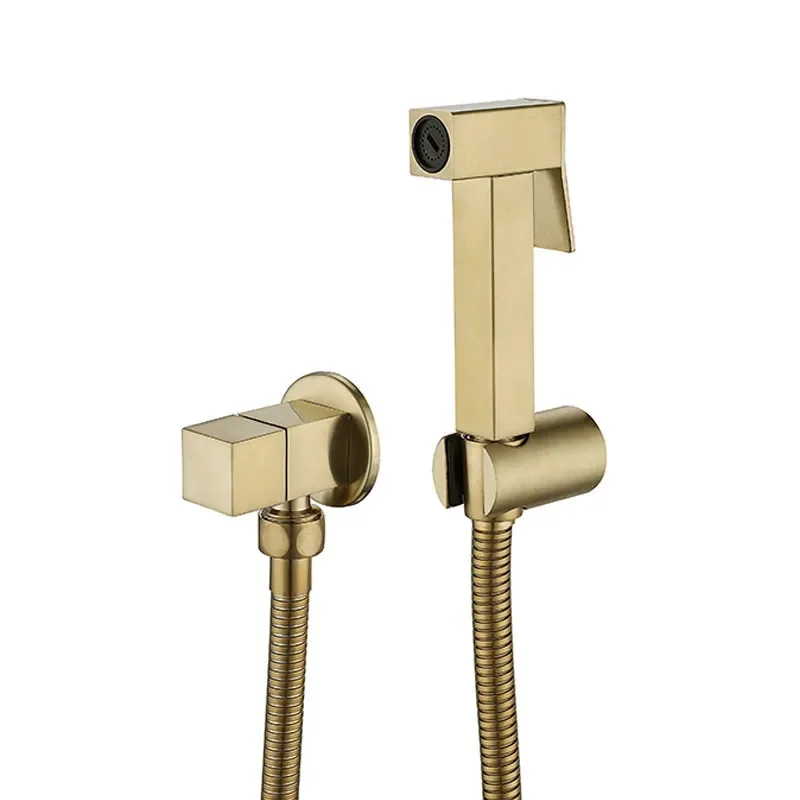 

Brushed Gold Handheld Toilet Bidet Sprayer Set Sprayer Guns Shower Handheld Hand Faucet Bath Tap 304 SSHand Head