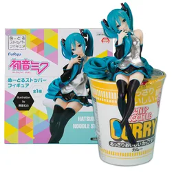 17CM Anime Hatsune Miku rysunek makaron korek rysunek siedzący Model zabawka kolekcja prezentów ozdoba na biurko obudowa komputera lalka pcv