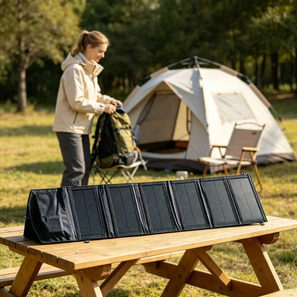 Anti‑Scratch Surface USB Solar Panel Foldable 25W 100W Portable Waterproof Charger for Long‑Time Outdoor Travel Camping and