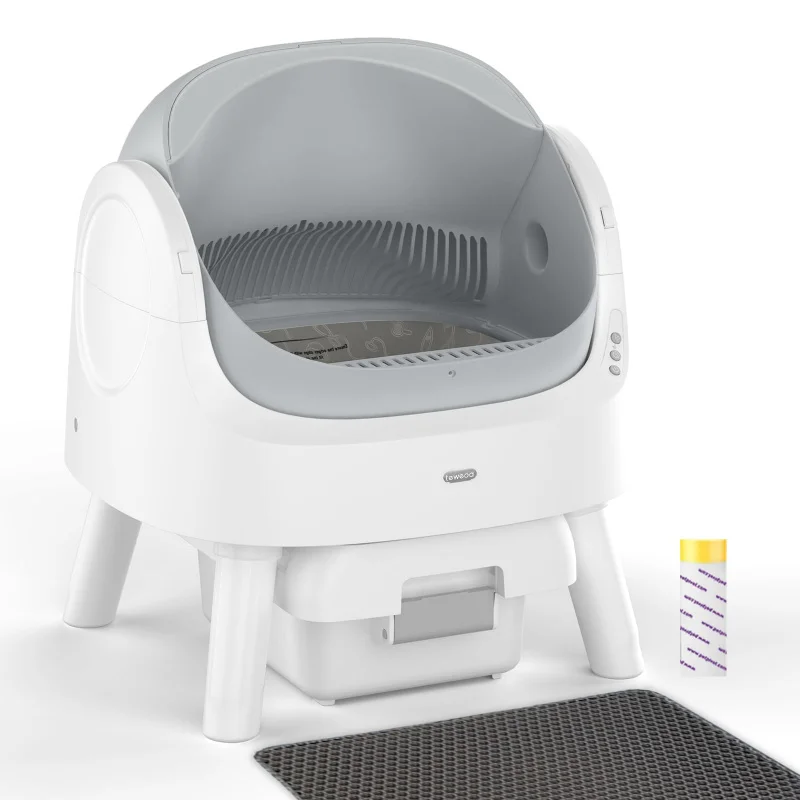 

Self Cleaning Cat Litter Box Automatic for Cats with Sensor Low Noise Open Top Design Easy Clean Removable Tray Pet Litter Box