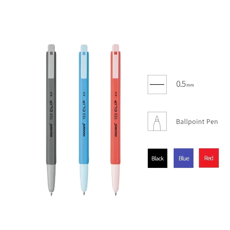 9 قطعة قلم دفع مونامي مونامي أمريكي ريترو متباين اللون متوسط قلم حبر جاف زيتي طالب العودة إلى المدرسة القرطاسية