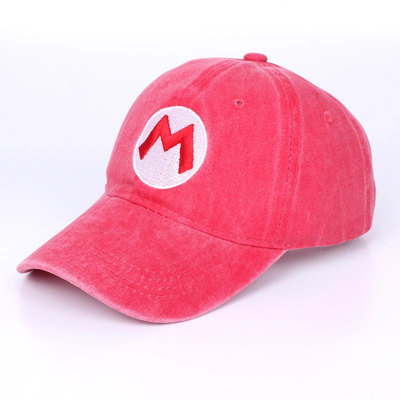 MINISO Anime Cartoon Super Mario Bros Retro Washed Baseball Caps Men Women Sunshade Duck Tongue Hat Adult Outdoor Sport Snapback