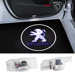 2pcs/set Led Car Door logo Welcome Light Emblem Badge Auto accessories for Peugeot RCZ 408 508 3008 1007 2008-2024 year