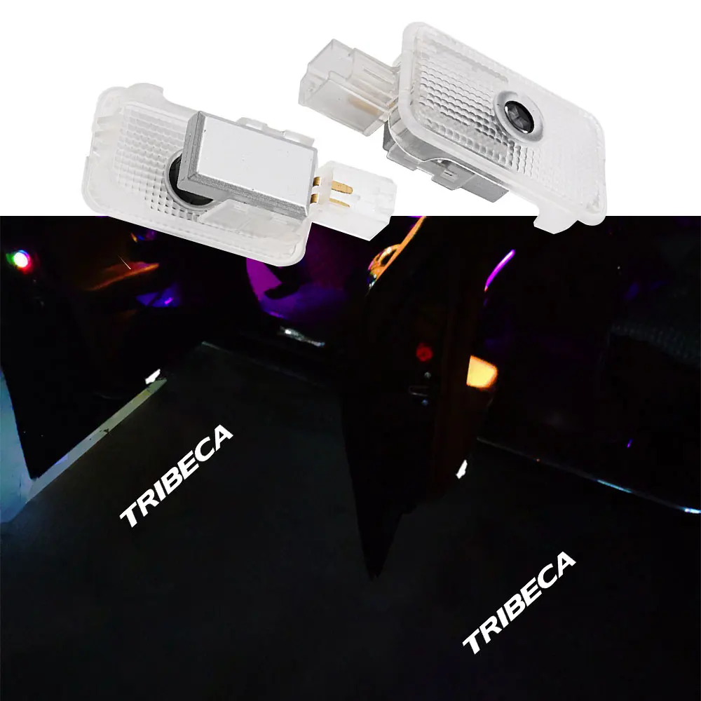 2Pcs Car Door Signal Lamp Accessories For Subaru Tribeca 2006-2010 2011 2012 2013 STI LED Logo Laser Projector Puddle Lights