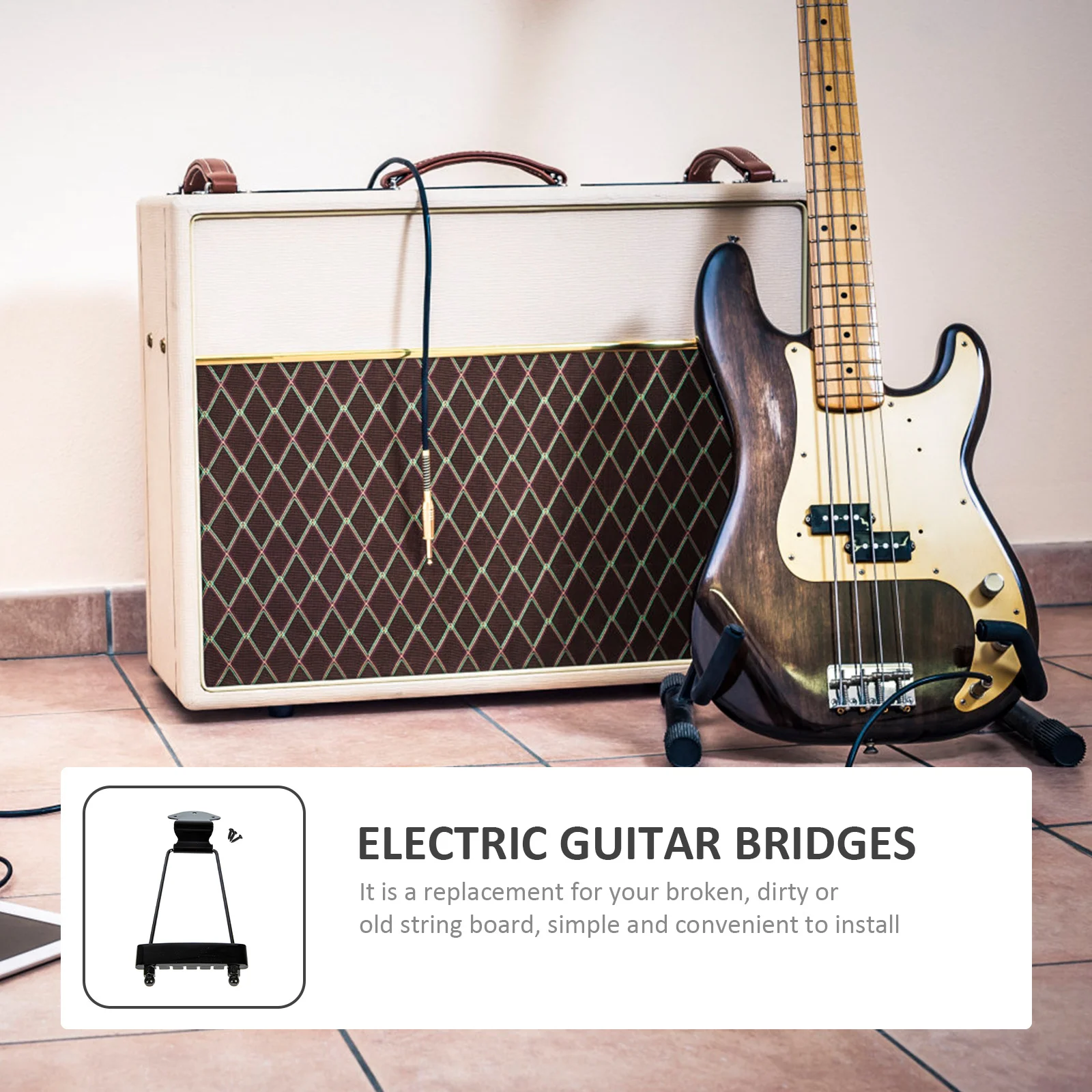 

1Set Guitar Saddle Bridge Professional Design Exquisite Appearance Direct Fit Replacement for Old Broken Bridge Guitar Supply