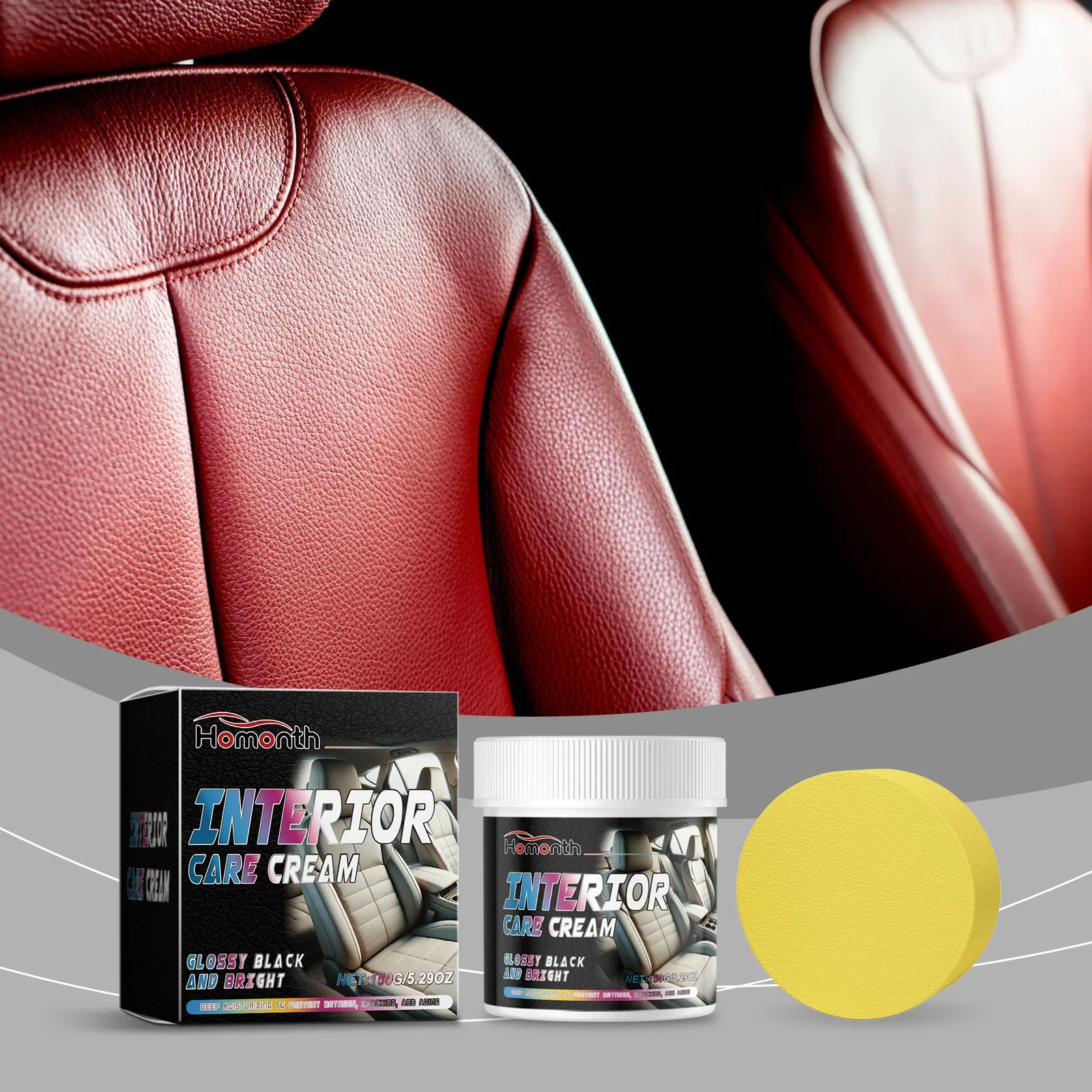 Car Leather Care Cream Cleans And Removes Dirt For Interior Leather Renovation Brightening Multi-purpose Maintenance Paste For Automotive Seat Surface Protection US Overseas Warehouse Shipping Free Return - view 2