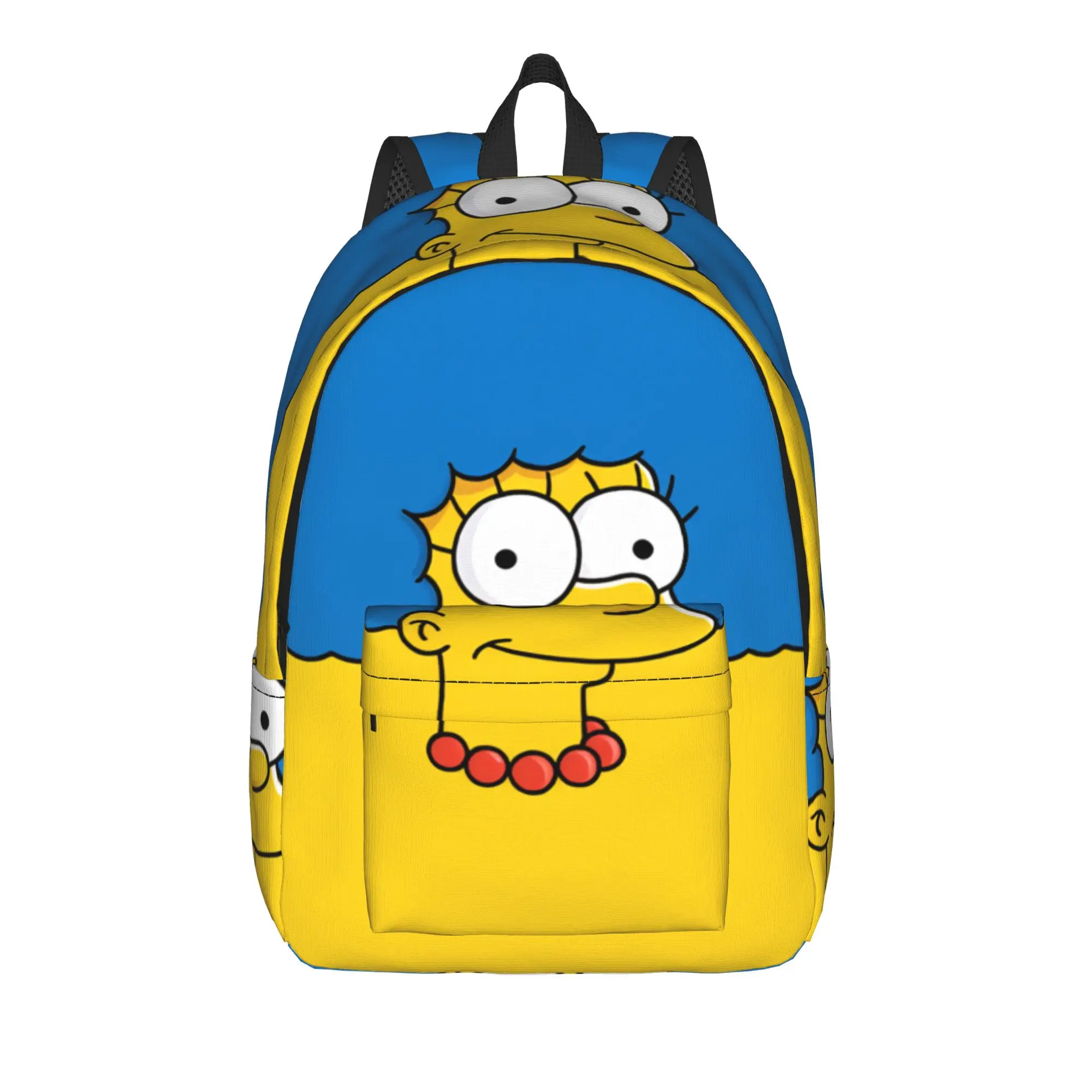 Marge S-Simpsons Minimalist Half Face Backpack  Travel Backpacks Girl Elegant School Bags Custom Pattern Rucksack