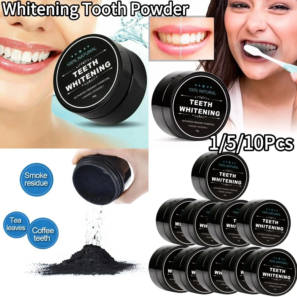 

1/5/10Pcs Cleaning Whitening Tooth Powder Coconut Activated Charcoal Powder Remove Tooth Stains Smoke Stains Tooth Powder