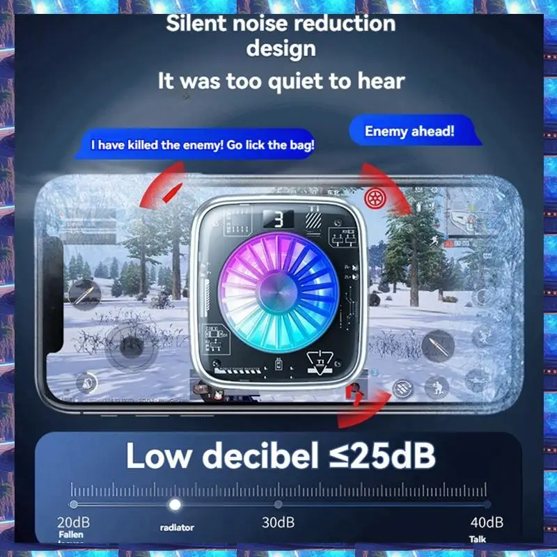 2025 SR01 PRO Mobile Phone Cooling Radiator Number Show Magnetic Backpack Semiconductor Radiator For IOS/Android B,SR01 PRO Mobi