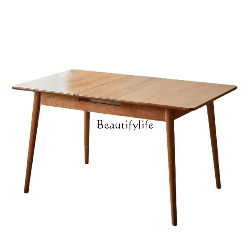 

ls 18ls 18Nordic solid wood retractable dining table folding household Japanese log retractable dining table