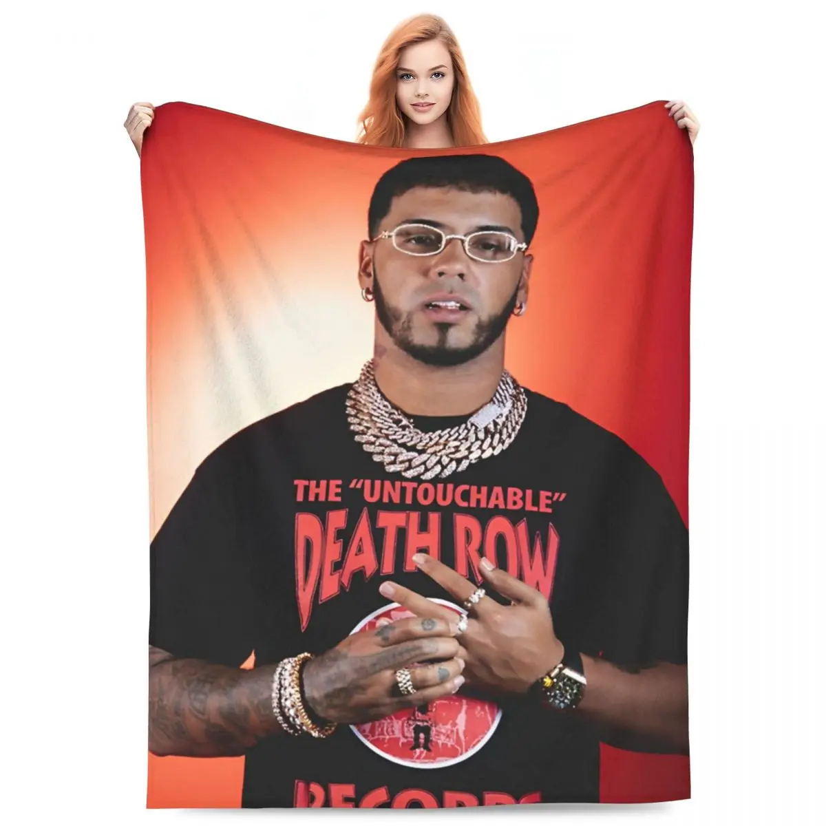 

Anuel AA Rapper Hip Hop Singer Blankets Flannel All Season Multi-function Ultra-Soft Throw Blankets for Bed Outdoor Quilt