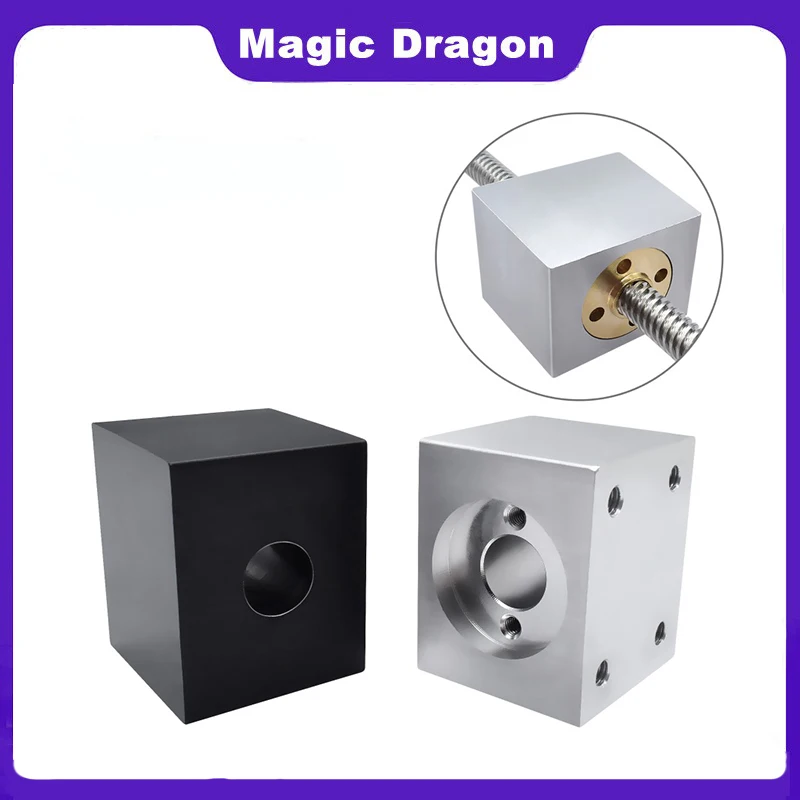 1PCS T8 Lead Screw Nut Housing Bracket For 3D Printer Parts T8 Trapezoidal Lead Screw Conversion Nut Seat Aluminum Block