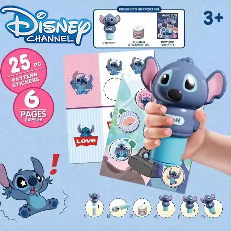 

Disney Anime Stitch DIY Magic Seal Toy Cartoon Shaped Waterproof Mark Free Stickers Kindergarten Reward Gift Children Puzzle Toy