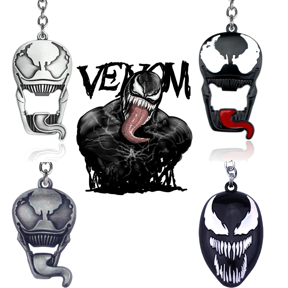 Movie Keychain Avengers Venom Deadly Guardian Necklace Metal Pendant Bottle Opener Keychain Man Boy Kids Backpack Adornment Gift