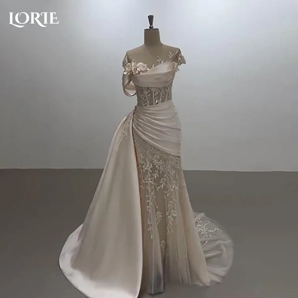 

LORIE Vintage Wedding Dresses Sweetheart Tulle Illusion A-Line Ivory Ball Bridal Gown Pleats Princess Bride Dress Customized