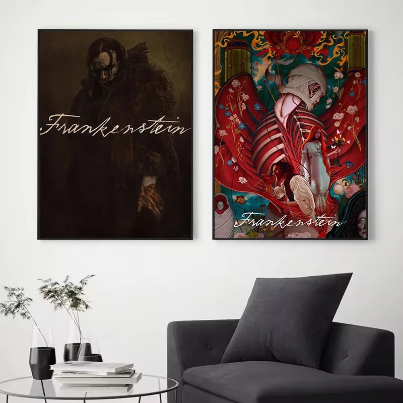 فرانكنشتاين 2025 فيلم الرعب الساخن جودة عالية خمر المشارك حائط لوح رسم الفن صور ديكور غرفة نوم المنزل #3
