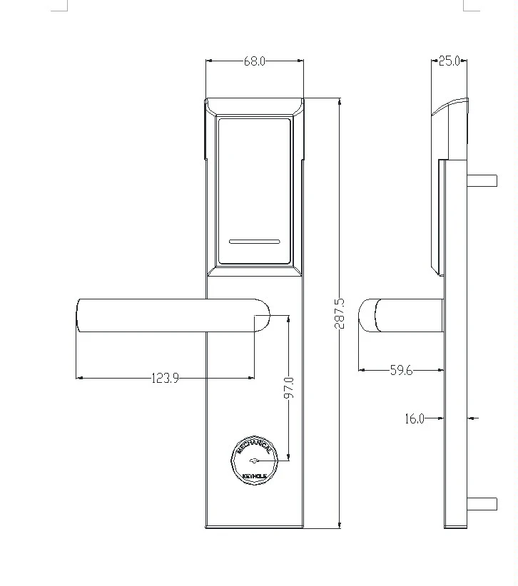 Cheap Electronic Hotel Door Lock With RFID Card Reader