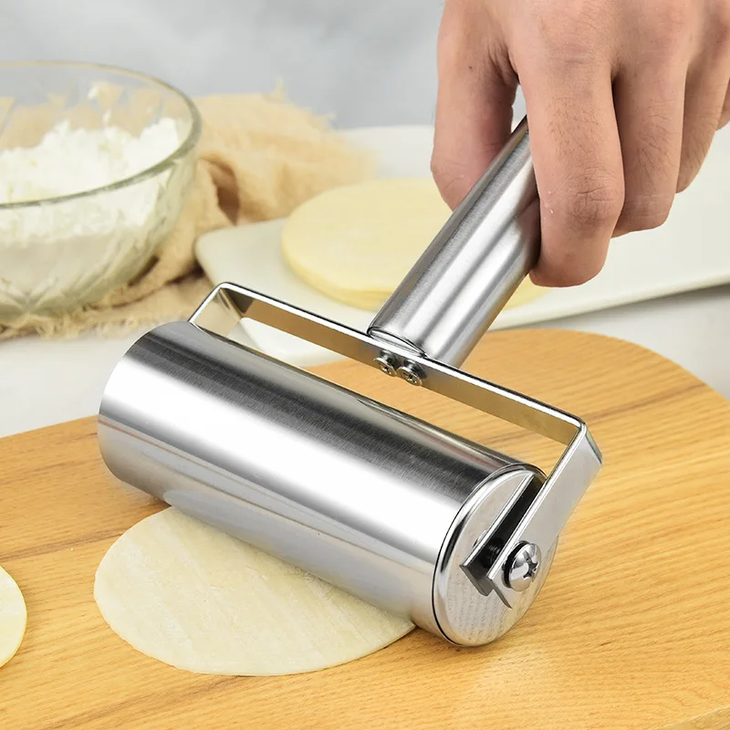 LMM stainless steel double-ended flour stick, multi-functional T-shaped rolling pin, non-stick dumpling skin