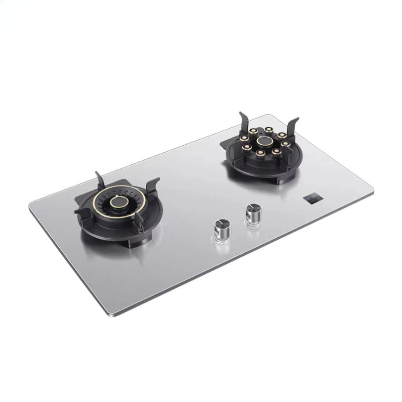 رأس مزدوج انقلبت على الموقد المطبخ المنزلي Lng طبق الطبخ موقد الموقد الفرن موقد النار القابل للطي 2 طرق #2