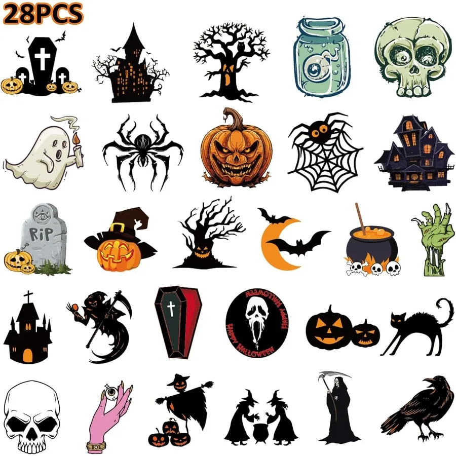 

28 шт. магнитные украшения на Хэллоуин, украшения для круизных дверей, наклейки, магниты на холодильник с дизайном конфетной летучей мыши, идеально подходят для автомобиля