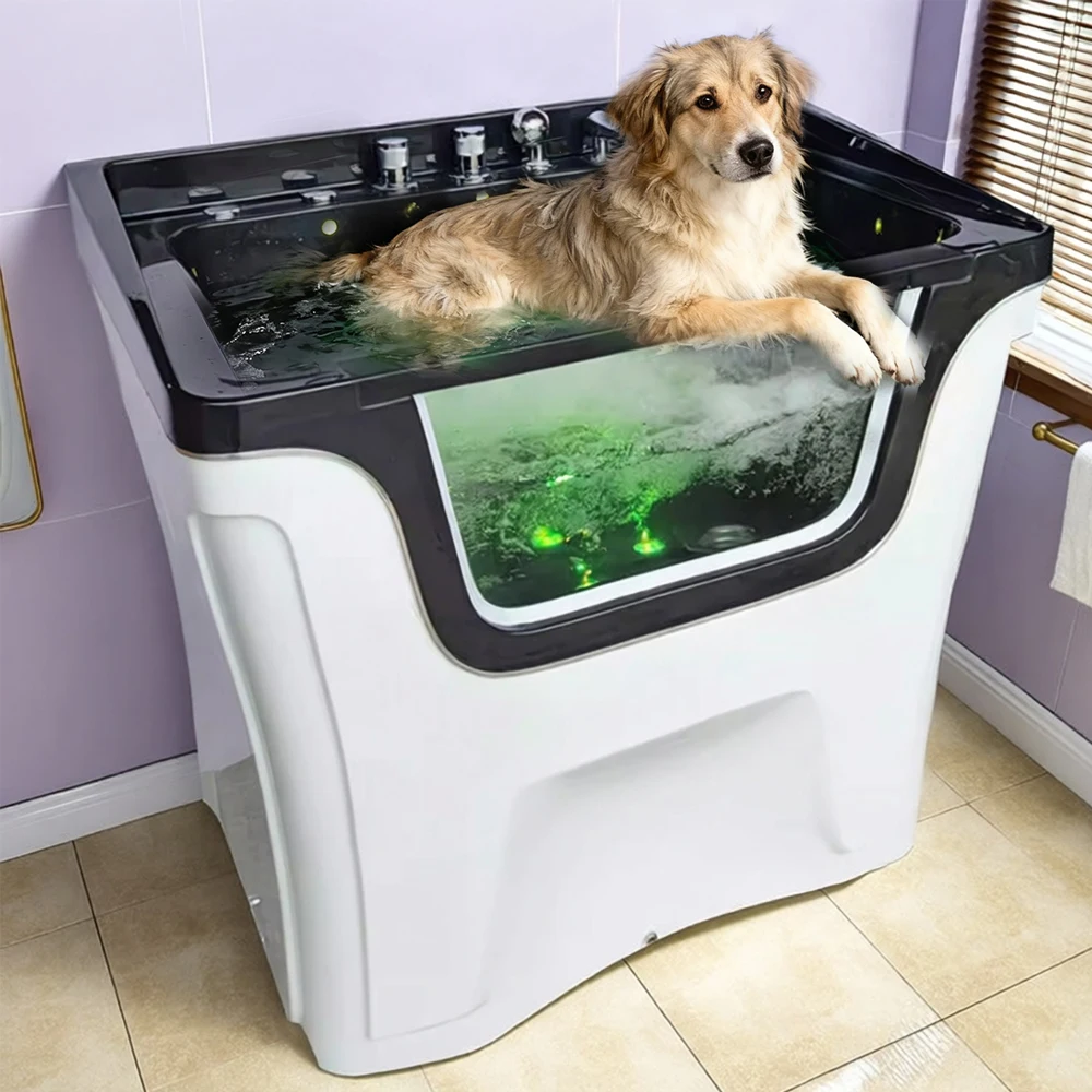 

Acrylic Multifunctional Automatic Shower Grooming Spa Bathtub Convenient Pet Spa Equipment for Dog Grooming Charged Power Source