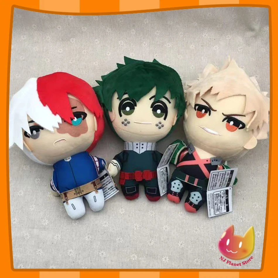15cm Mini Doll Anime My Hero Academia Plush Toys Cartoon Izuku Midoriya Katsuki Bakugou Shouto Todoroki Stuffed Dolls Kids Gifts